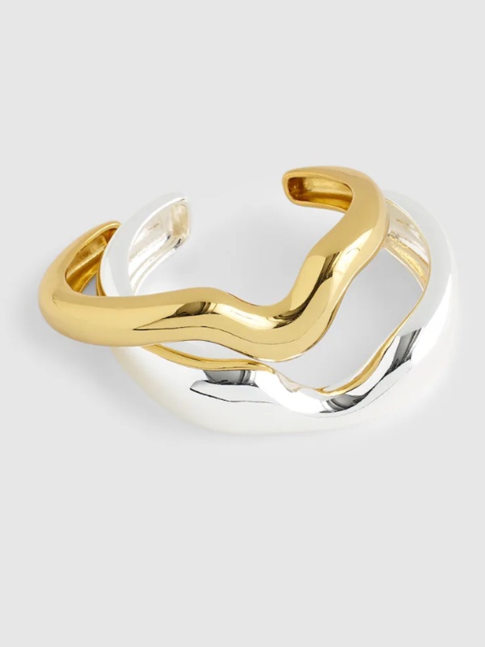 Nwot Madewell Gold Mixed-Metal Notched Cuff Bracelet